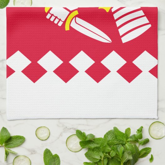 Fahne Nord Karelia Geschirrtuch (Gefaltet)