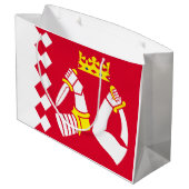 Fahne Nord Karelia Große Geschenktüte (Rückseite Schrägansicht)