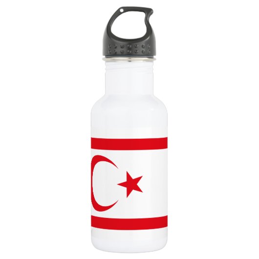 Fahne Nordzypern Edelstahlflasche (Vorderseite)