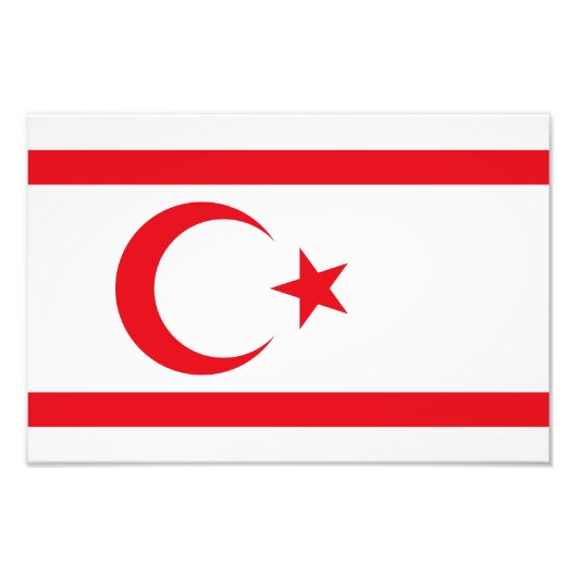 Fahne Nordzypern Fotodruck (Vorne)