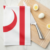 Fahne Nordzypern Geschirrtuch (Viertel Falte)