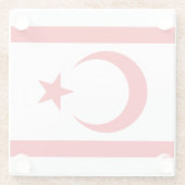 Fahne Nordzypern Glasuntersetzer (Rückseite)