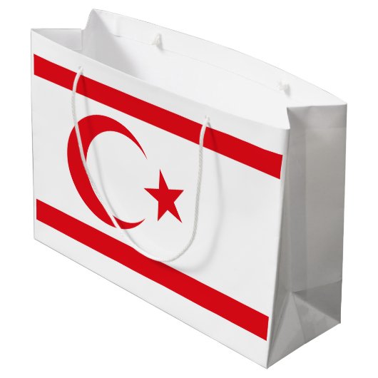 Fahne Nordzypern Große Geschenktüte (Rückseite Schrägansicht)