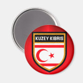 Fahne Nordzypern Magnet (Vorderseite/Rückseite)