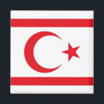 Fahne Nordzypern Magnet<br><div class="desc">Patriotische Flagge Nordzyperns.</div>
