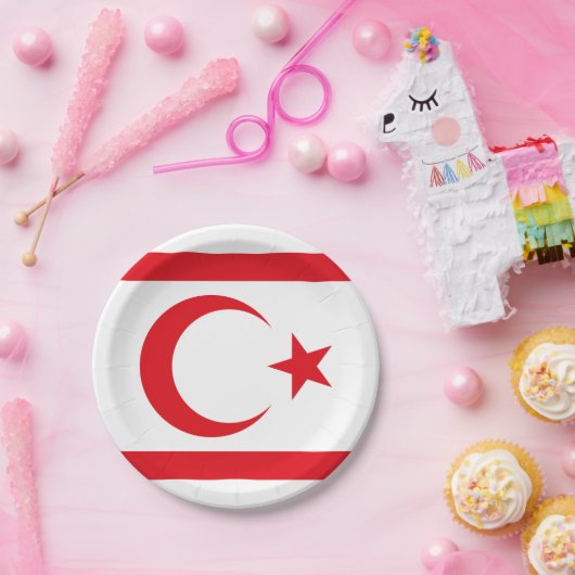 Fahne Nordzypern Pappteller (Party)