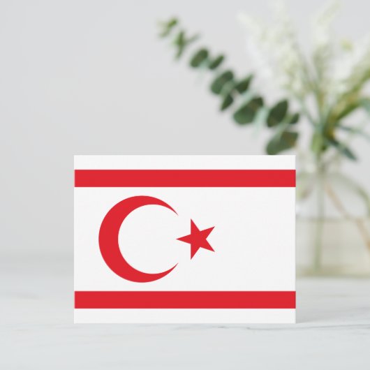 Fahne Nordzypern Postkarte (Stehend Vorderseite)