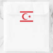 Fahne Nordzypern Quadratischer Aufkleber (Tasche)