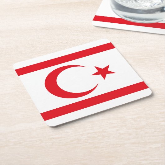 Fahne Nordzypern Rechteckiger Pappuntersetzer (angewinkelt)