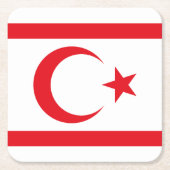 Fahne Nordzypern Rechteckiger Pappuntersetzer (Vorderseite)