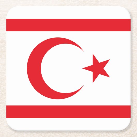 Fahne Nordzypern Rechteckiger Pappuntersetzer (Vorderseite)