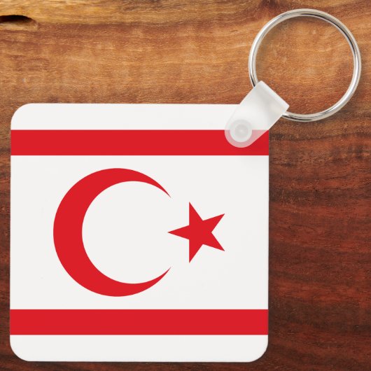 Fahne Nordzypern Schlüsselanhänger (Rückseite)