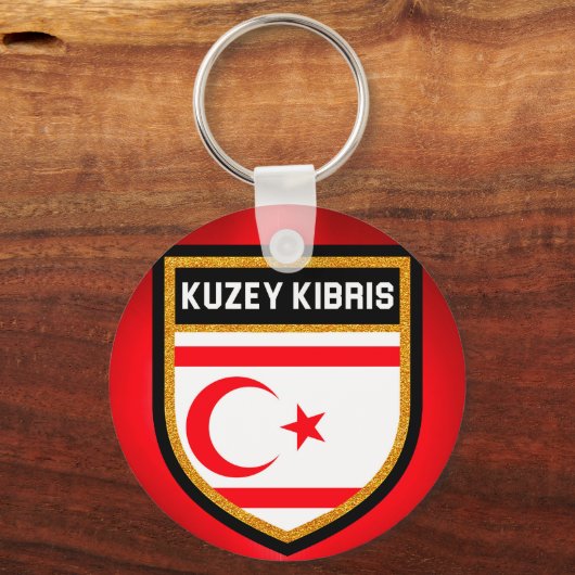 Fahne Nordzypern Schlüsselanhänger (Vorderseite)