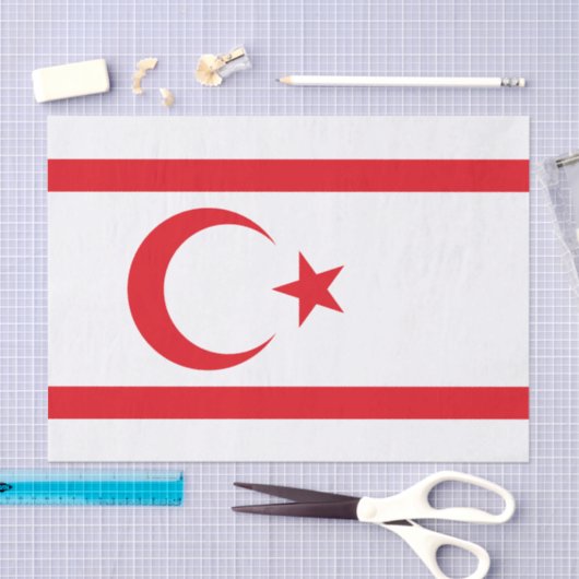 Fahne Nordzypern Seidenpapier (Handwerk)