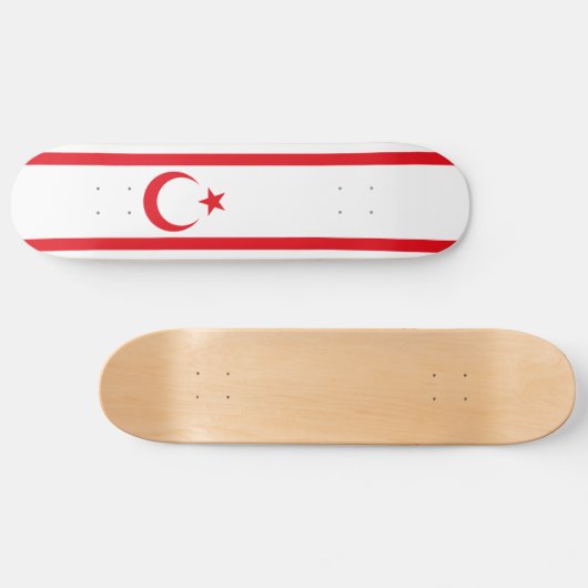 Fahne Nordzypern Skateboard (Horizontal)