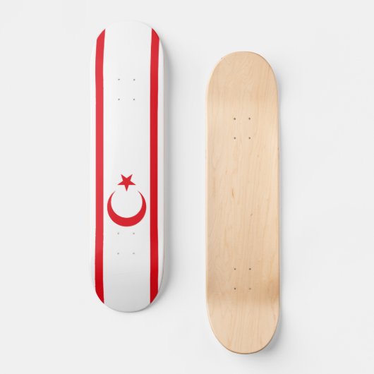 Fahne Nordzypern Skateboard (Vorderseite)