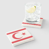 Fahne Nordzypern Steinuntersetzer (Seitenansicht)