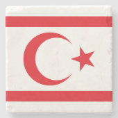 Fahne Nordzypern Steinuntersetzer (Vorderseite)