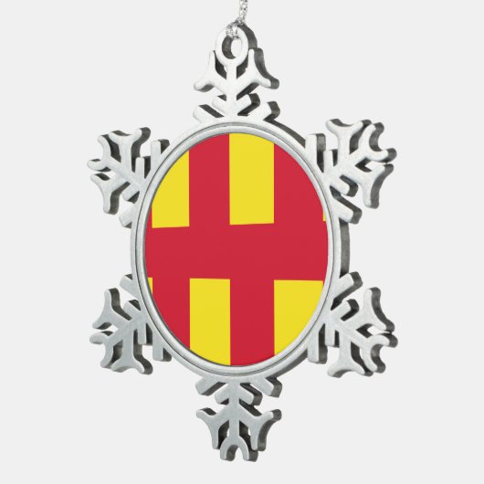 Fahne Northumberland Snowflake Weihnachten Zwiebel Schneeflocken Zinn-Ornament (Rechts)
