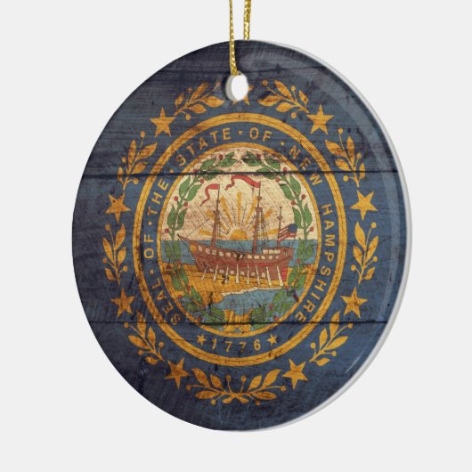 Fahne "Old Wood New Hampshire"; Keramik Ornament (Links)