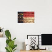 Fahne "Old Wood North Carolina"; Poster (Heimbüro)