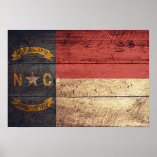 Fahne "Old Wood North Carolina"; Poster