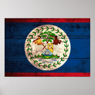 Fahne "Old Wooden Belize" Poster
