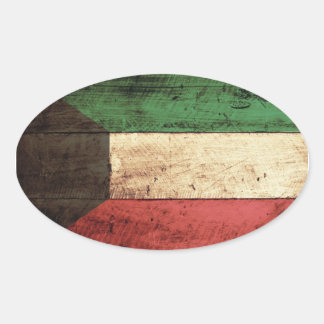 Fahne "Old Wooden Kuwait" Ovaler Aufkleber