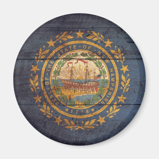 Fahne "Old Wooden New Hampshire"; Magnet (Vorne)
