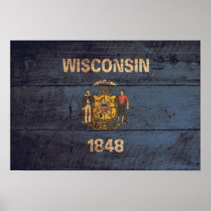 Fahne "Old Wooden Wisconsin" Poster