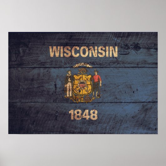 Fahne "Old Wooden Wisconsin" Poster (Vorne)