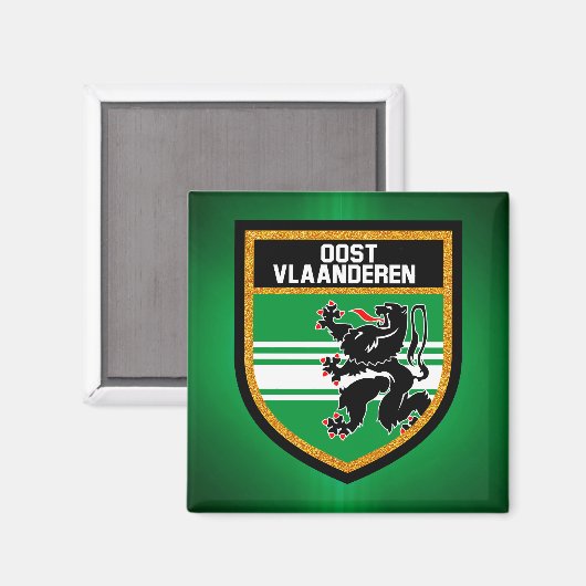 Fahne Ostflandern Magnet (Vorderseite/Rückseite)