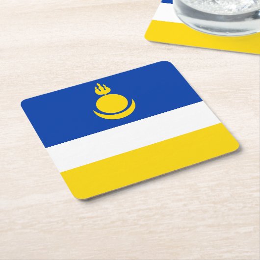 Fahne Patriotic Buryatia Rechteckiger Pappuntersetzer (angewinkelt)