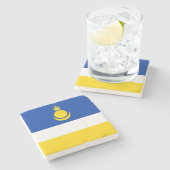 Fahne Patriotic Buryatia Steinuntersetzer (Seitenansicht)