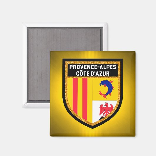 Fahne Provence-Alpes-Côte d'Azur Magnet (Vorderseite/Rückseite)