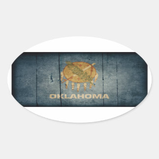 Fahne "Rugged Wood Oklahoma" Ovaler Aufkleber