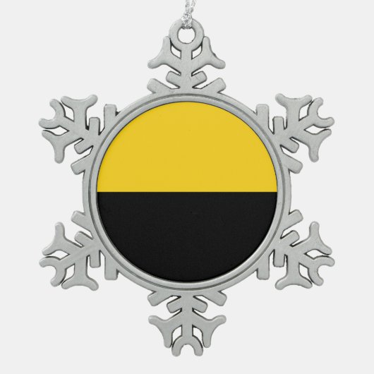 Fahne Sachsen-Anhalt Snowflake Pewter Weihnachten Schneeflocken Zinn-Ornament (Vorderseite)