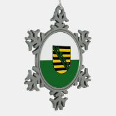 Fahne Sachsen Snowflake Weihnachtsschmuck Zwiebeln Schneeflocken Zinn-Ornament (Links)