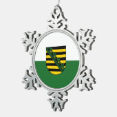 Fahne Sachsen Snowflake Weihnachtsschmuck Zwiebeln Schneeflocken Zinn-Ornament (Rechts)