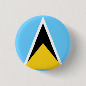 Fahne Saint Lucia Button (Vorderseite)