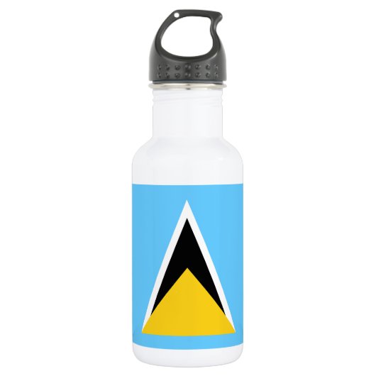 Fahne Saint Lucia Edelstahlflasche (Vorderseite)