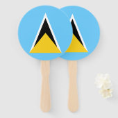 Fahne Saint Lucia Fächer (Vorne und Hinten)