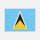 Fahne Saint Lucia Fleecedecke (Vorderseite (Horizontal))