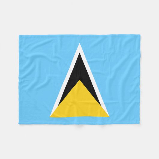 Fahne Saint Lucia Fleecedecke (Vorderseite (Horizontal))