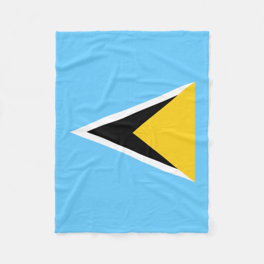 Fahne Saint Lucia Fleecedecke (Vorderseite)