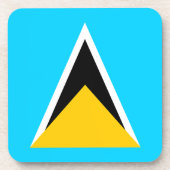 Fahne Saint Lucia Getränkeuntersetzer (Vorderseite)
