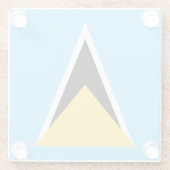 Fahne Saint Lucia Glasuntersetzer (Rückseite)