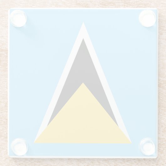 Fahne Saint Lucia Glasuntersetzer (Rückseite)