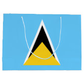 Fahne Saint Lucia Große Geschenktüte (Rückseite)