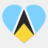 Fahne Saint Lucia Herz-Aufkleber (Vorderseite)